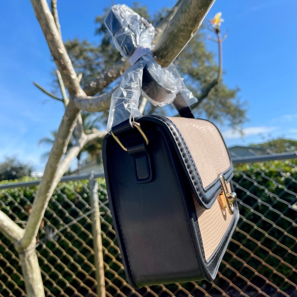 JULES KAE Anthropologie Crossbody Black and Tan Bag (MIA) - Picture 9 of 16